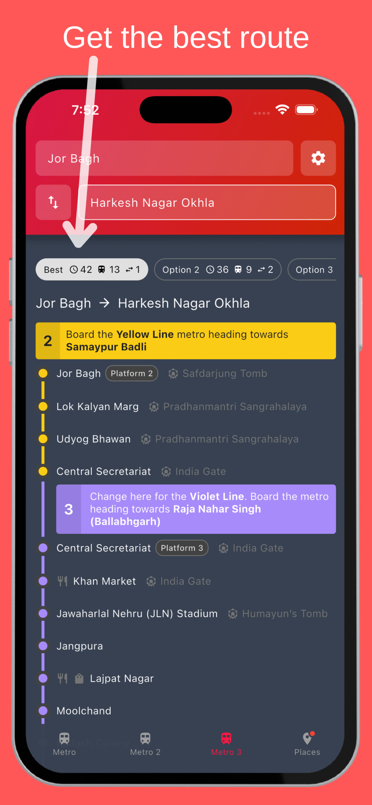 Get the best metro route